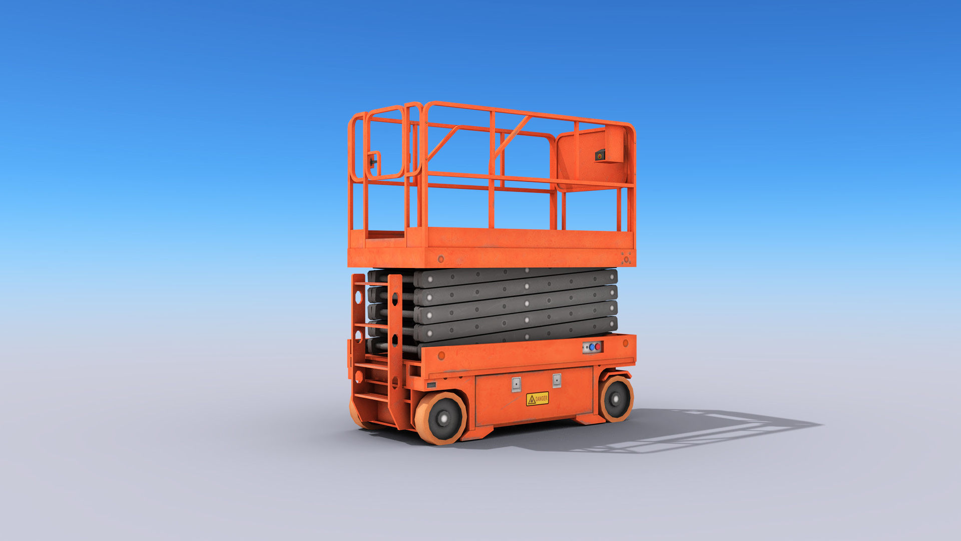 Scissor Lift Platform Low-poly 3D model_2