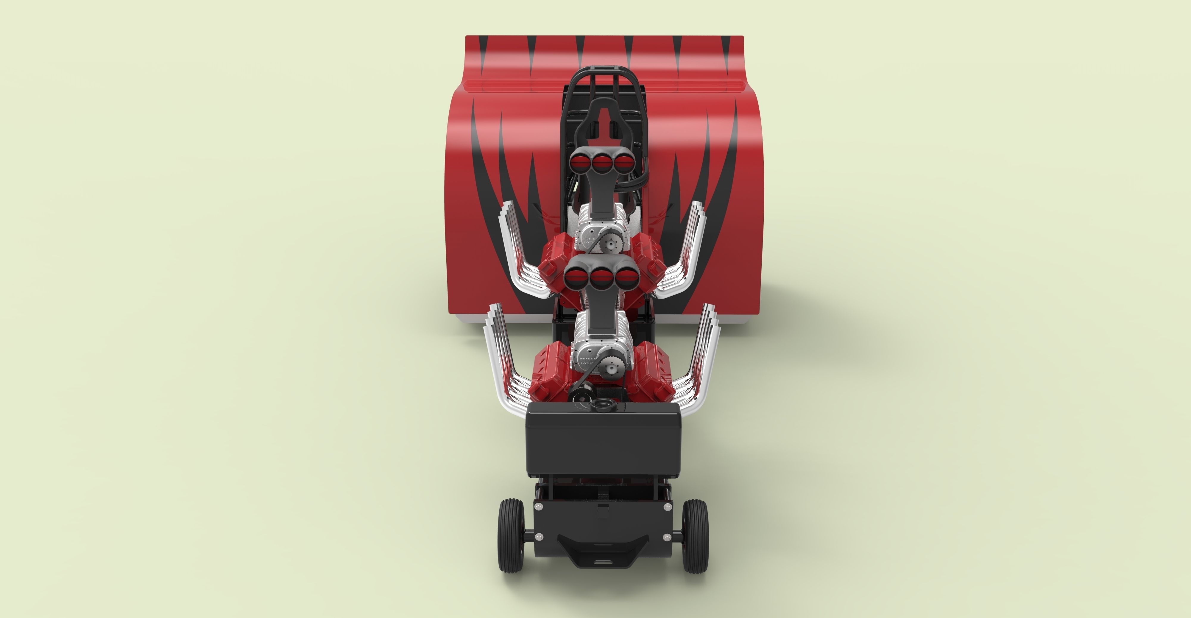 Twin-engined pulling tractor 3D model_9