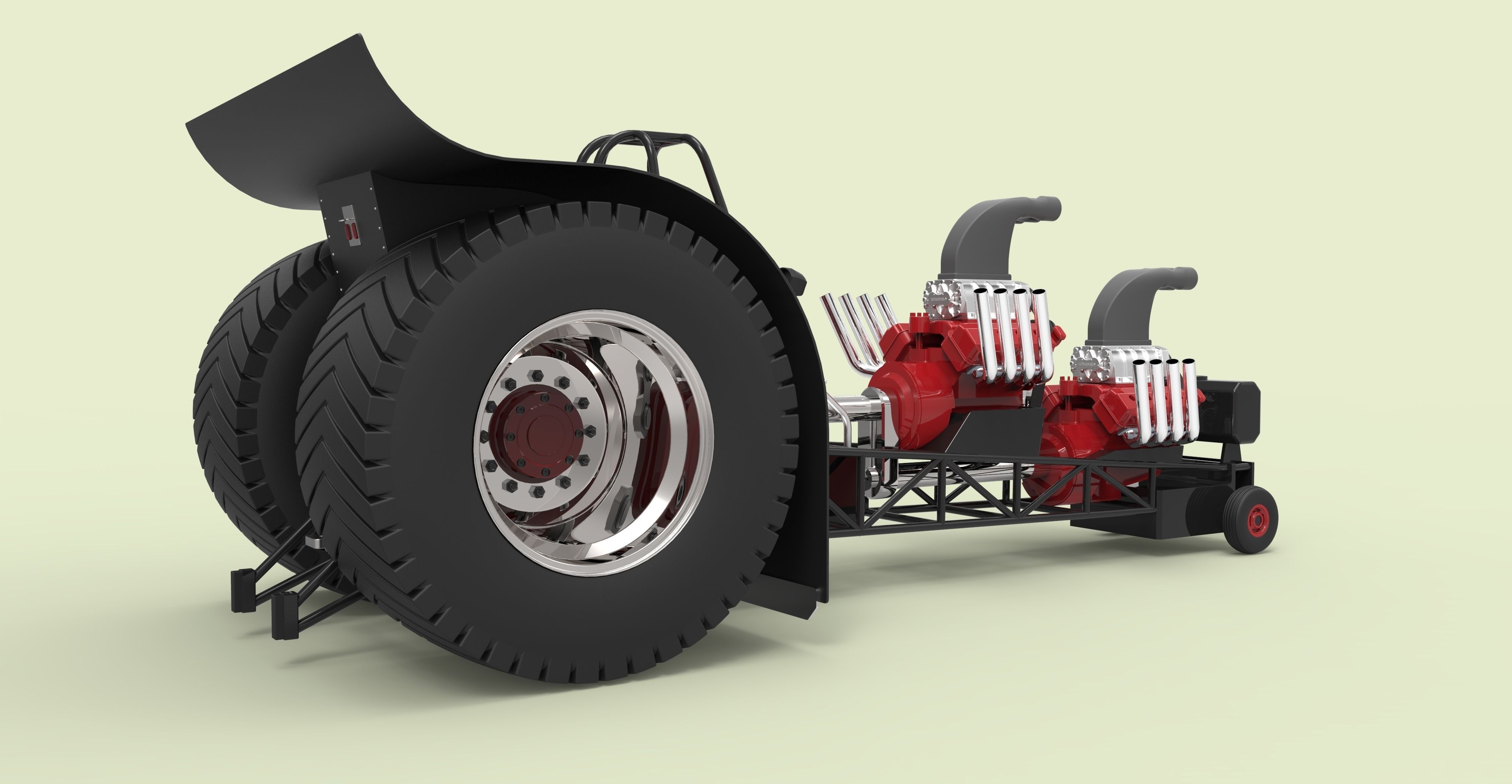 Twin-engined pulling tractor 3D model_6