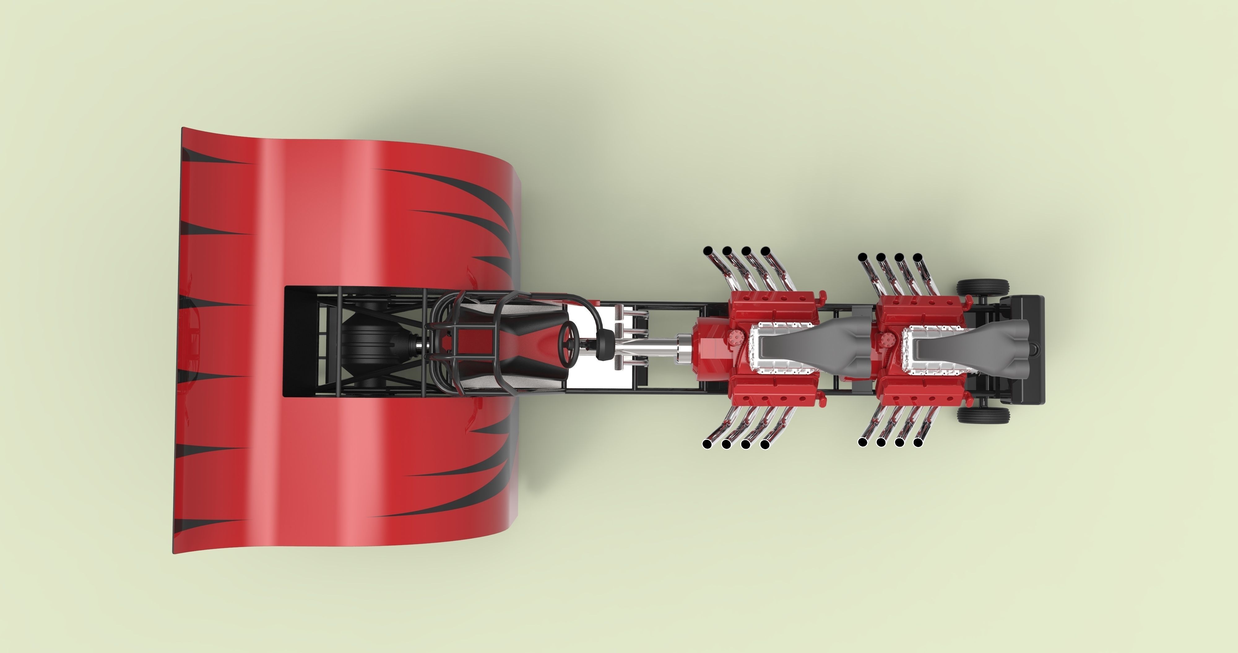 Twin-engined pulling tractor 3D model_4