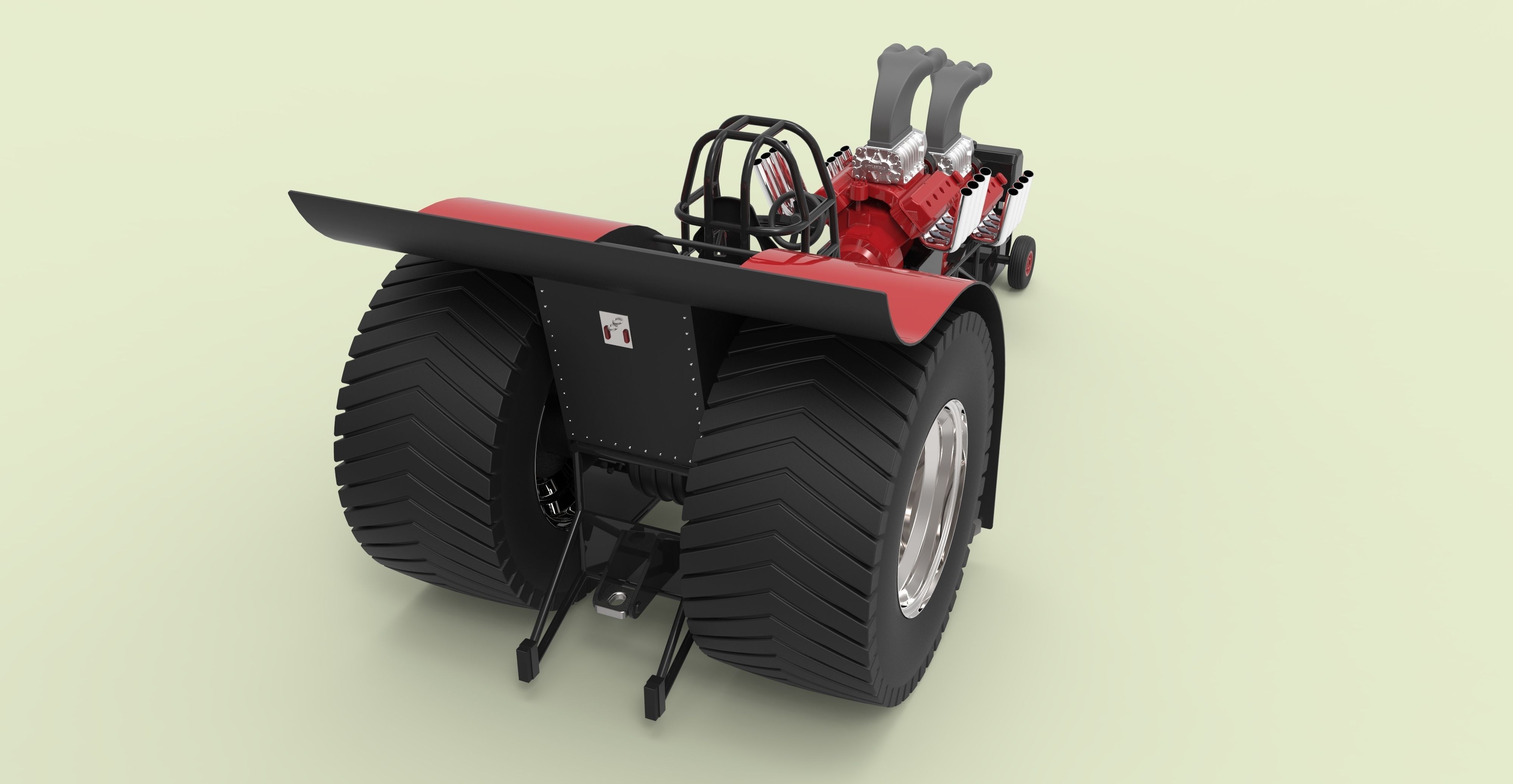 Twin-engined pulling tractor 3D model_7