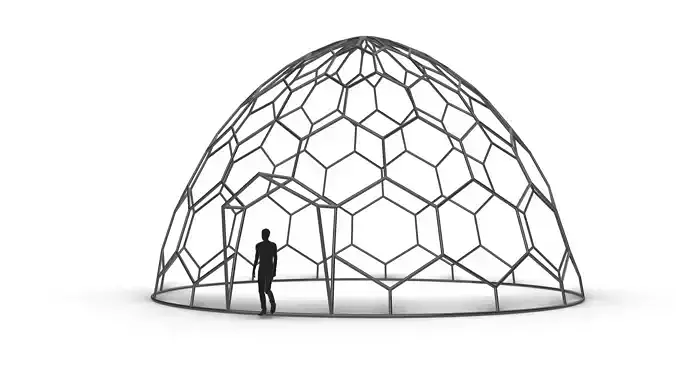 Hexagonal Dome structure Geodoesic Like Wireframe