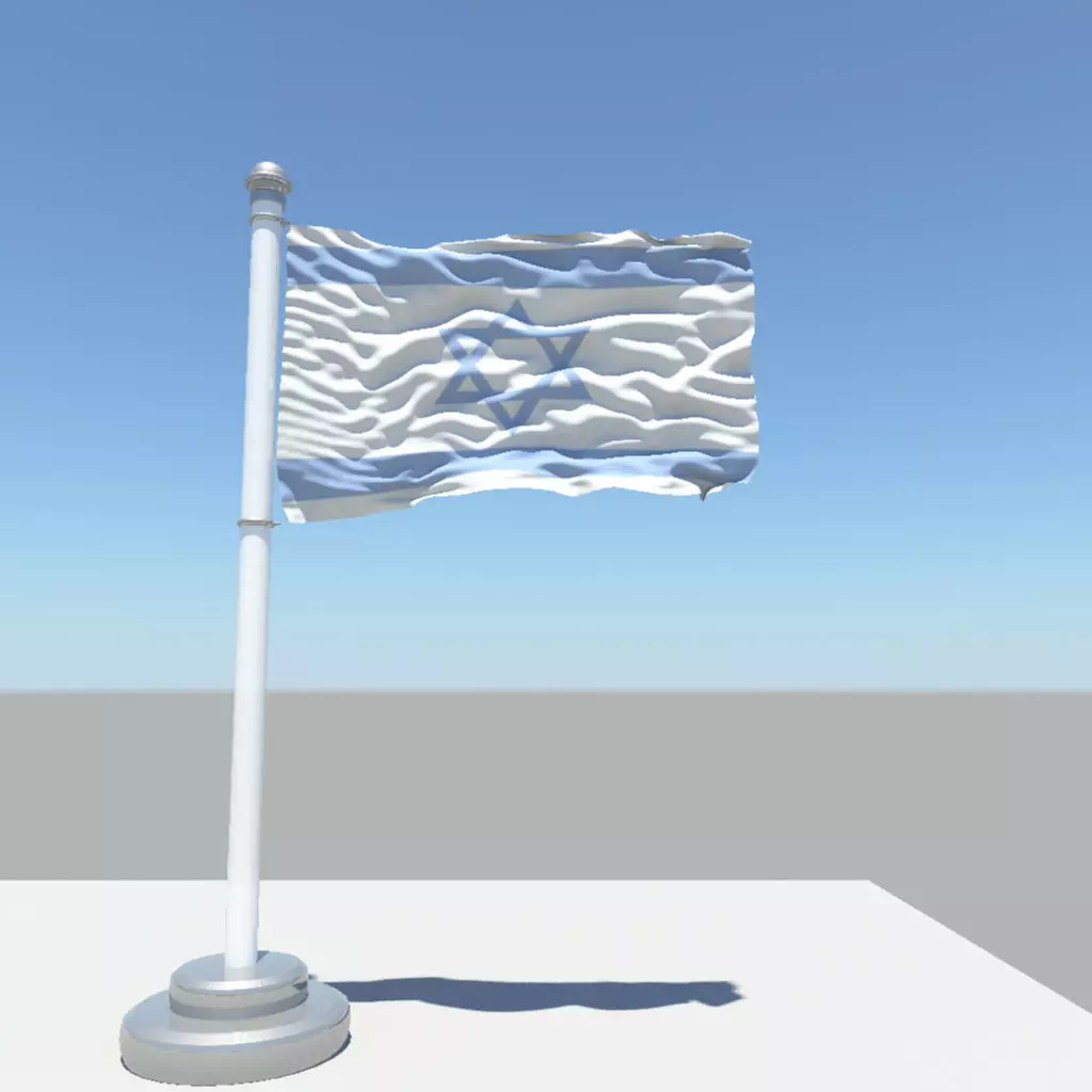 Israel flag 3D model_0