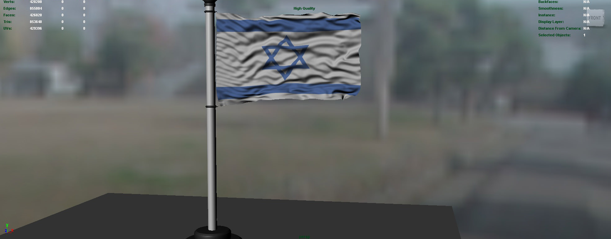 Israel flag 3D model_2