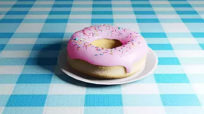 Donut on plate with sprinkles