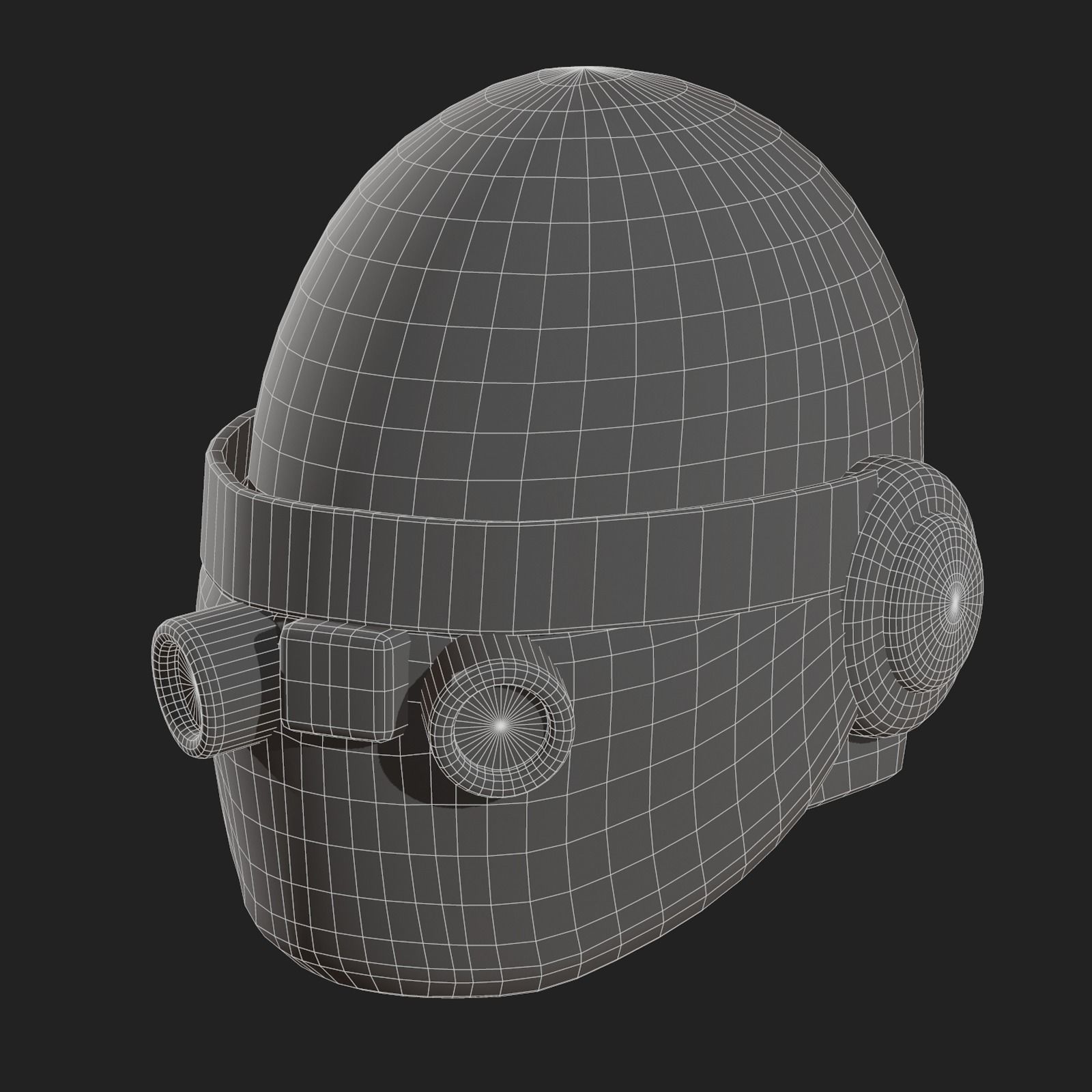 Helmet scifi fantasy futuristic technology Low-poly 3D model_10