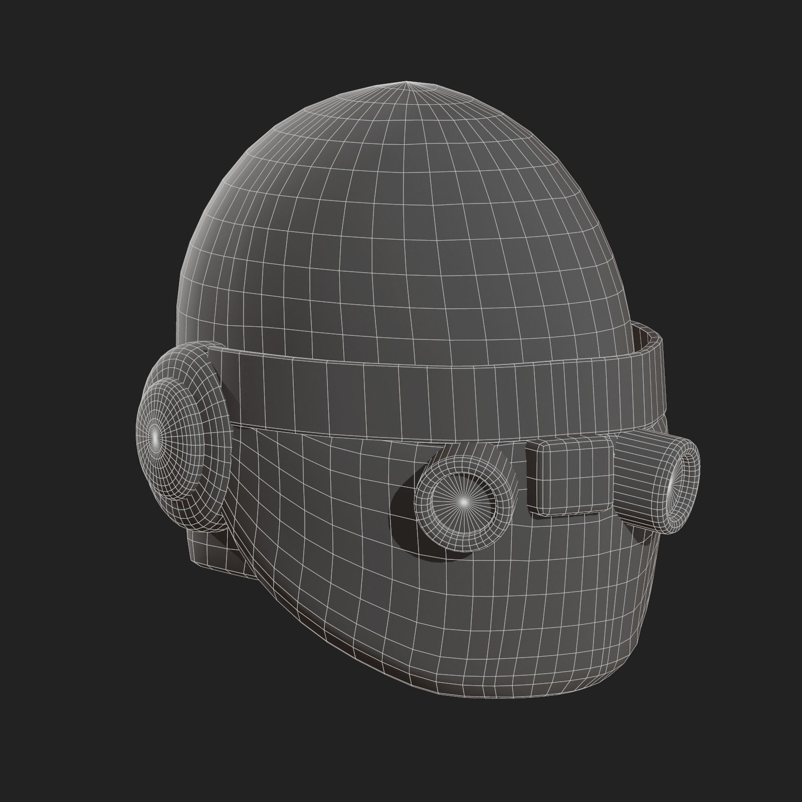 Helmet scifi fantasy futuristic technology Low-poly 3D model_12
