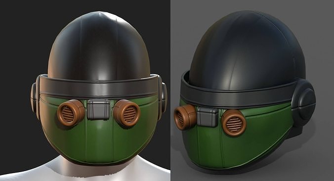 Helmet scifi fantasy futuristic technology  Low-poly 3D model