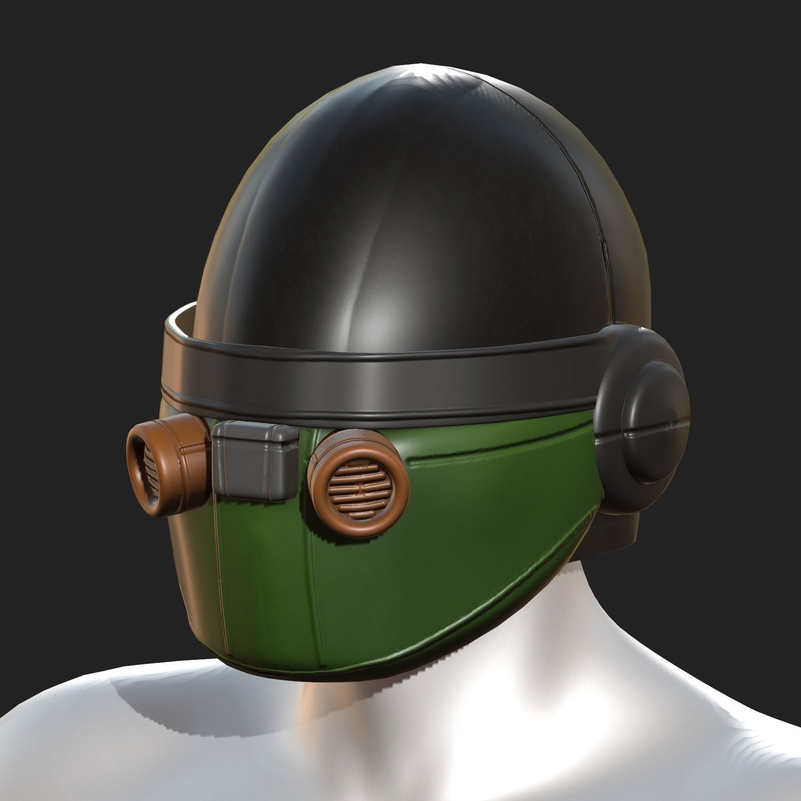 Helmet scifi fantasy futuristic technology Low-poly 3D model_1