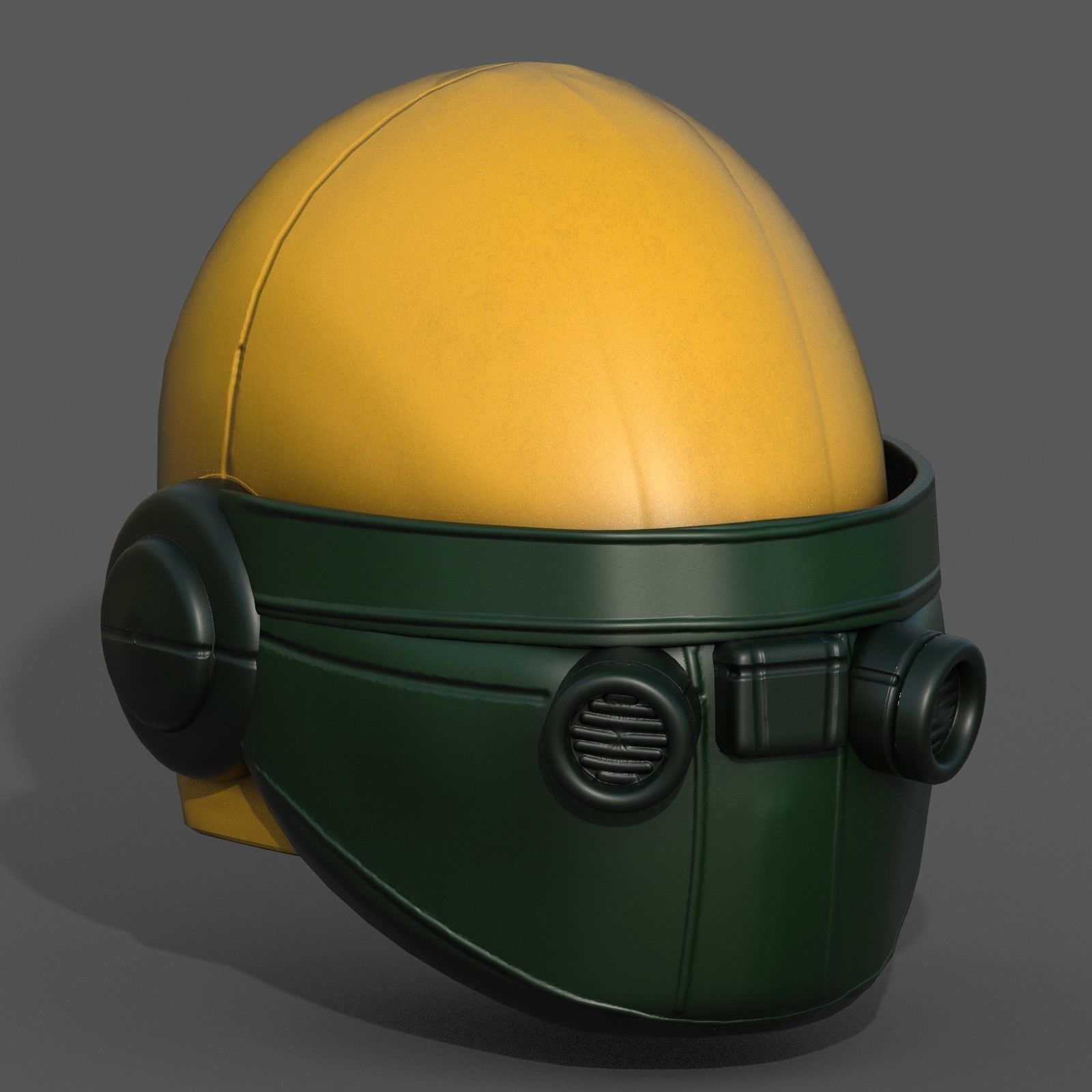 Helmet plastic mask scifi futuristic 3d model Low-poly 3D model_3