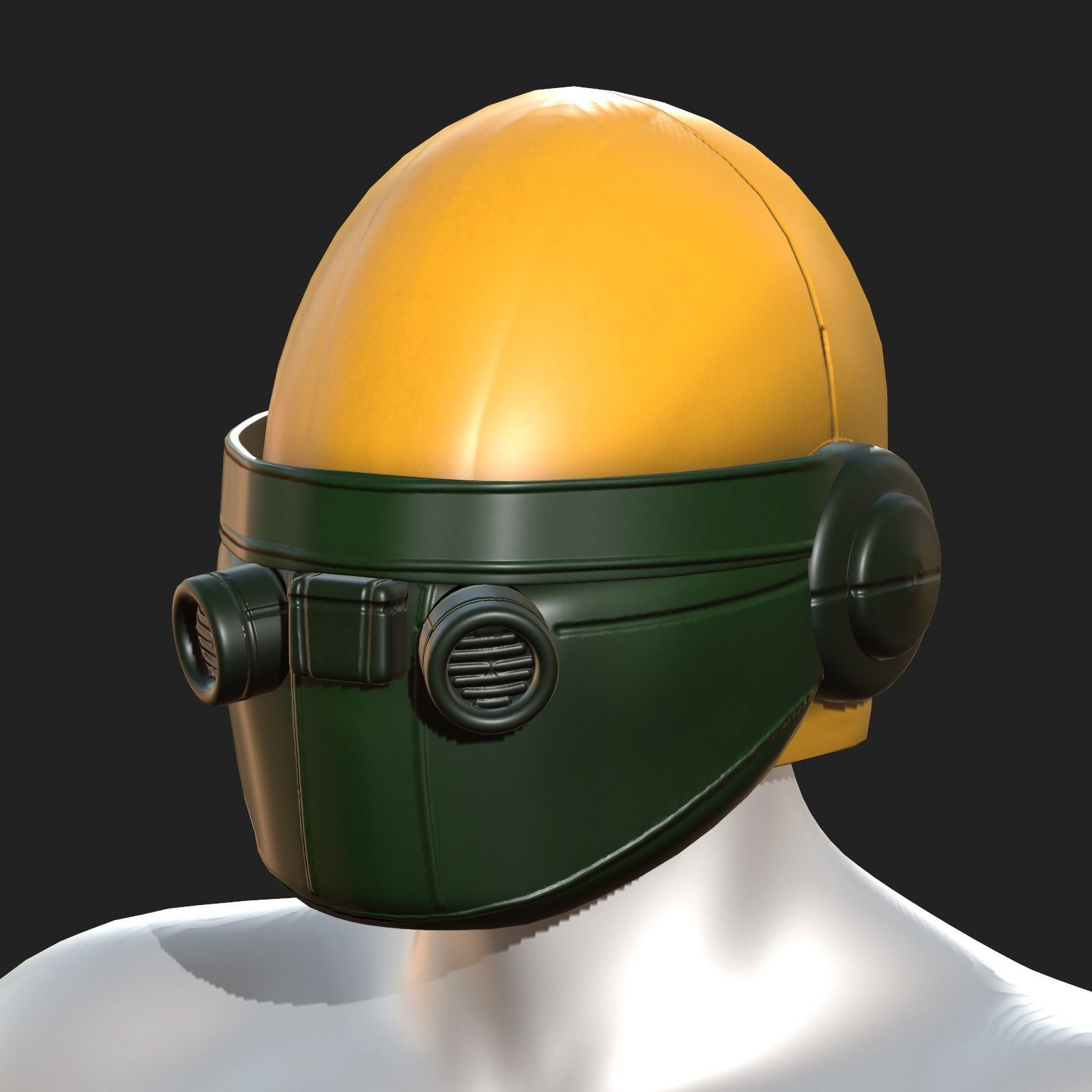Helmet plastic mask scifi futuristic 3d model Low-poly 3D model_5