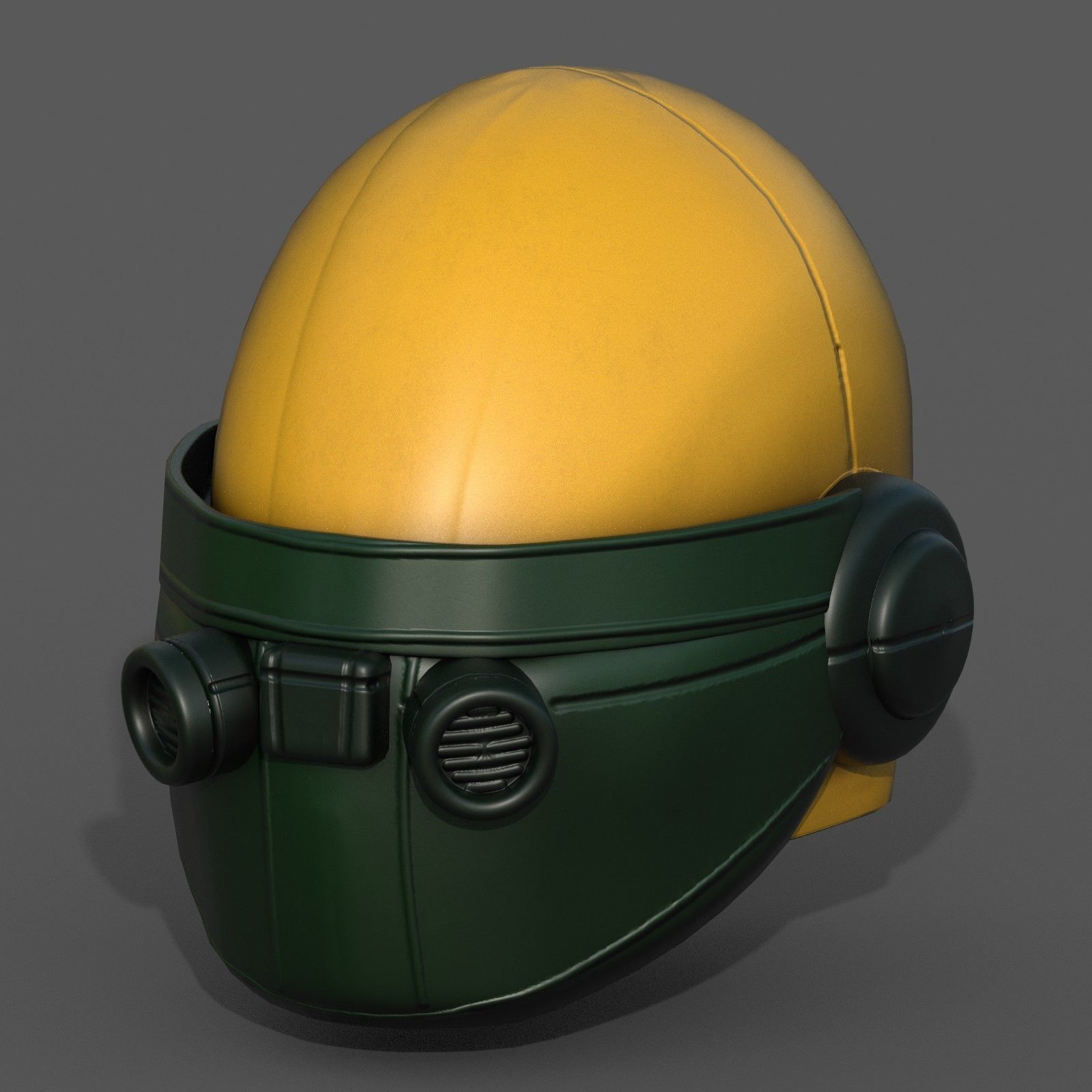 Helmet plastic mask scifi futuristic 3d model Low-poly 3D model_10