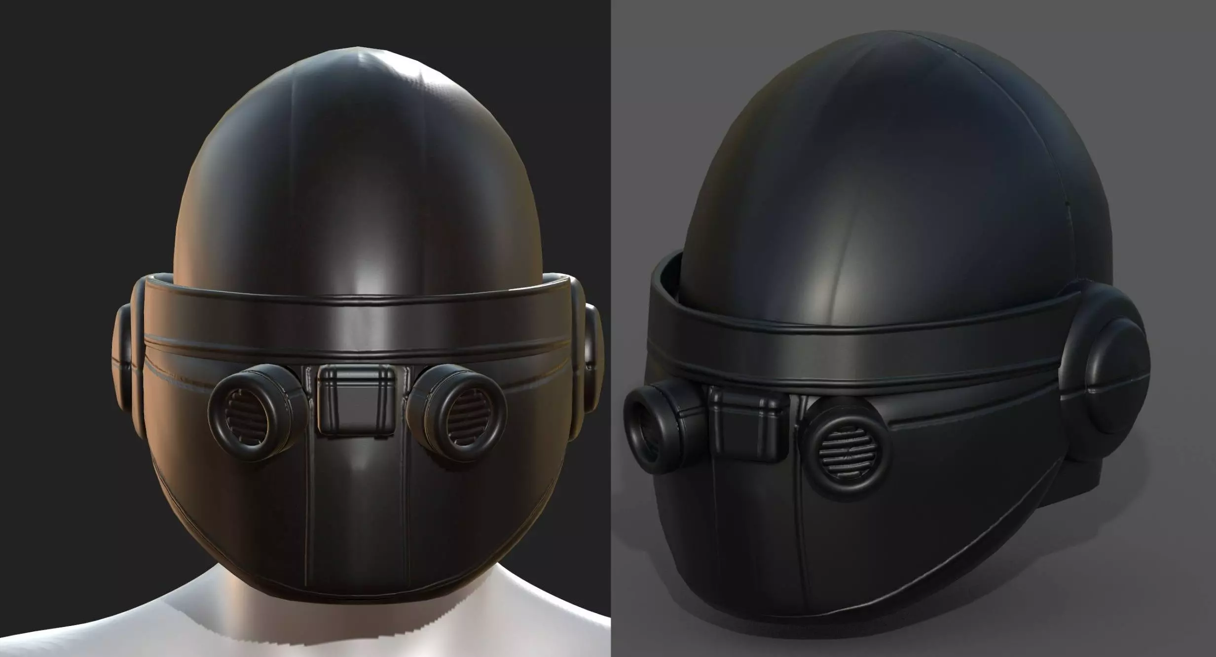 Helmet scifi military combat 3d model low  Low-poly 3D model_0