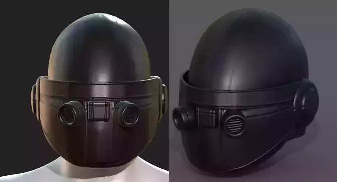Helmet scifi military combat 3d model low  Low-poly 3D model
