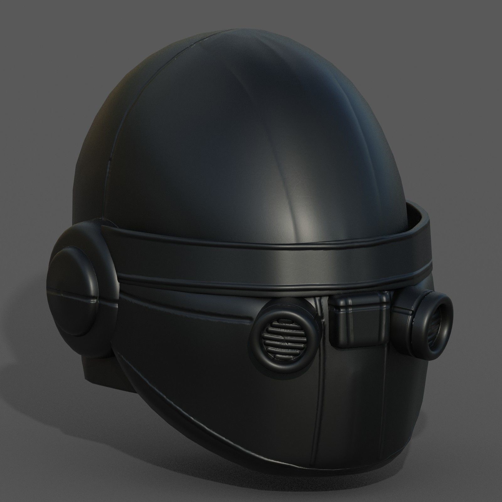 Helmet scifi military combat 3d model low  Low-poly 3D model_4
