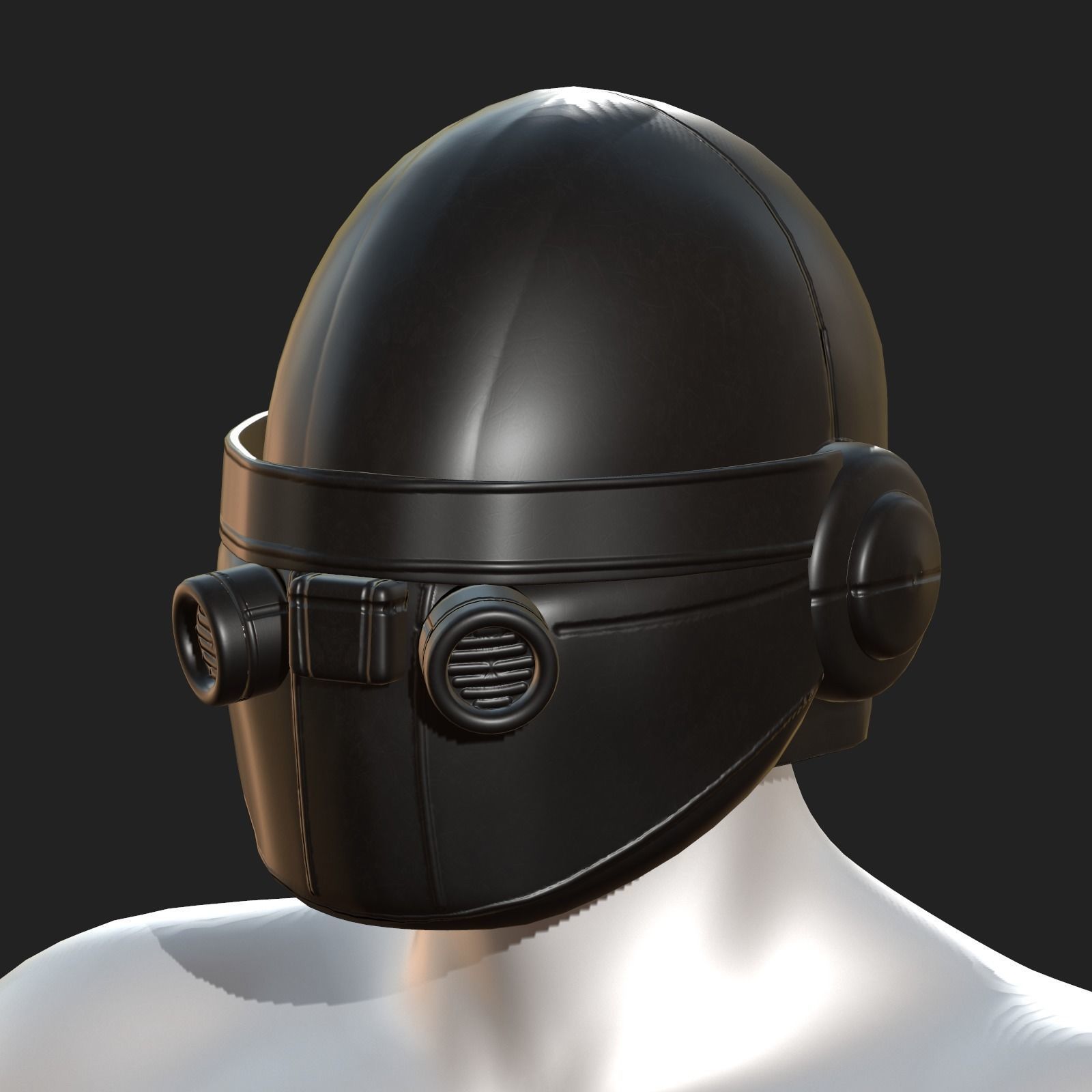 Helmet scifi military combat 3d model low  Low-poly 3D model_8