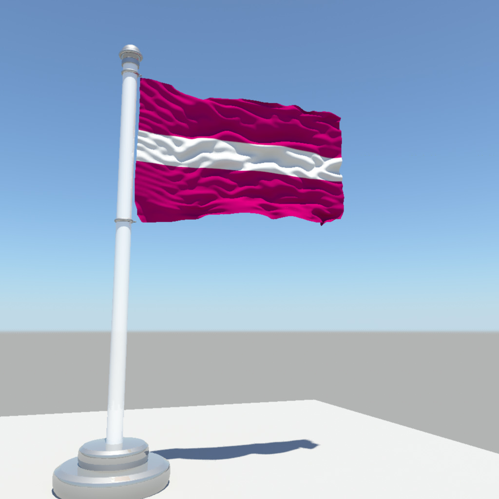 Latvia flag 3D model_1