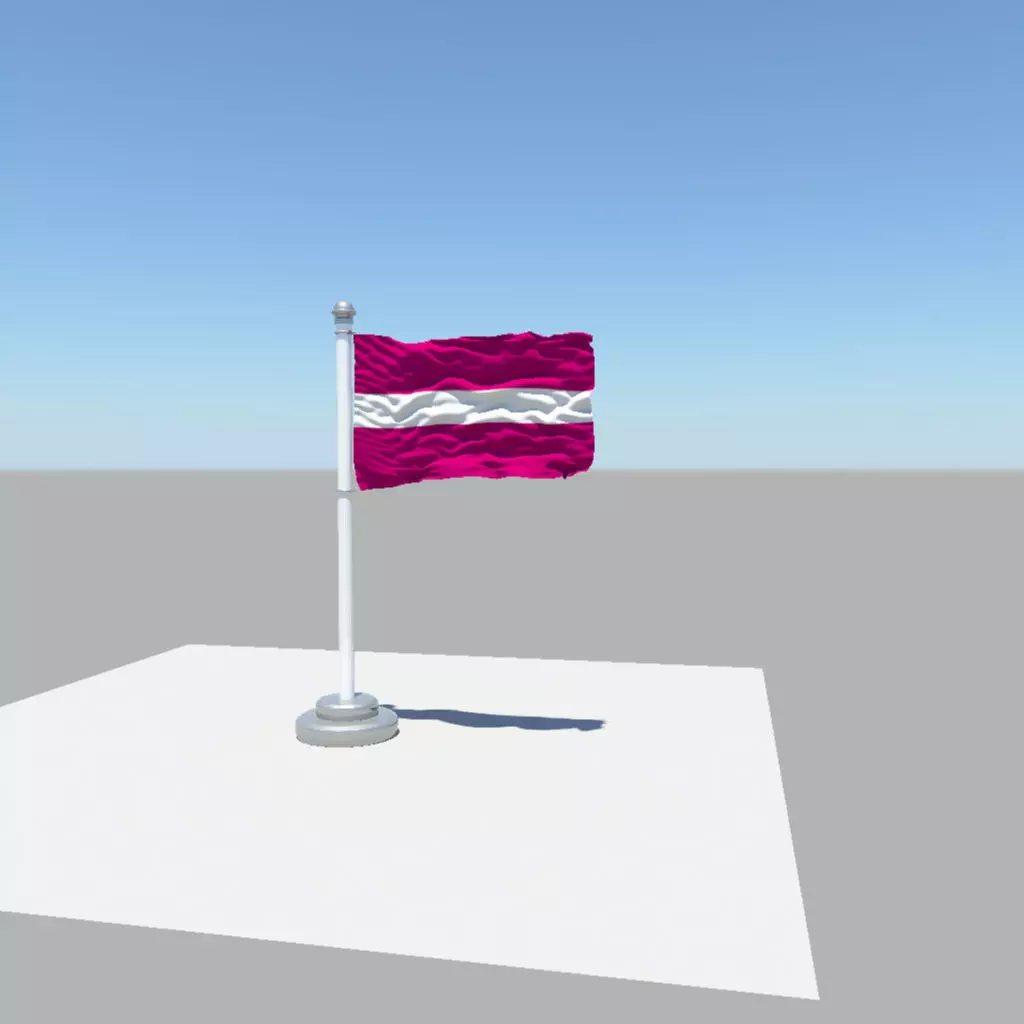 Latvia flag 3D model_0