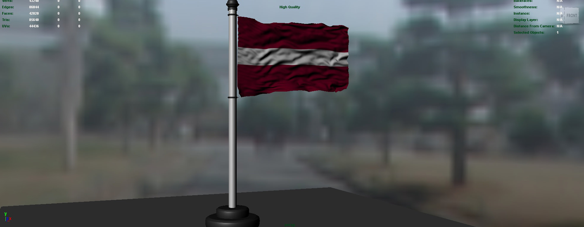 Latvia flag 3D model_2
