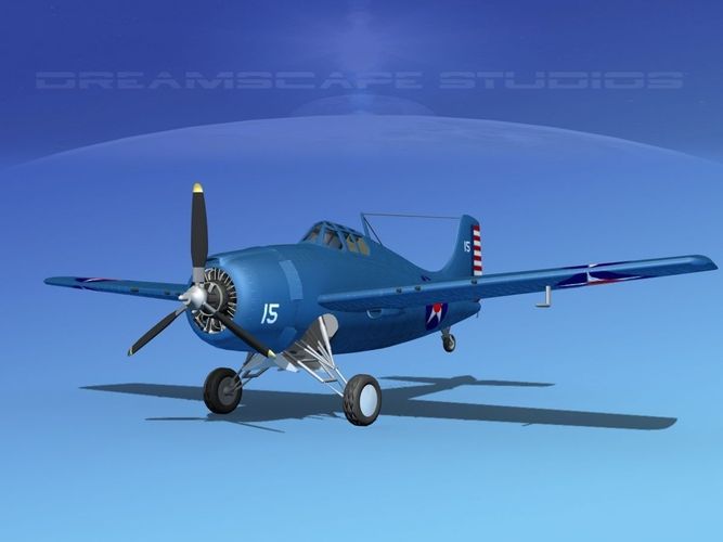 Grumman F4F-3 Wildcat V01 3D model