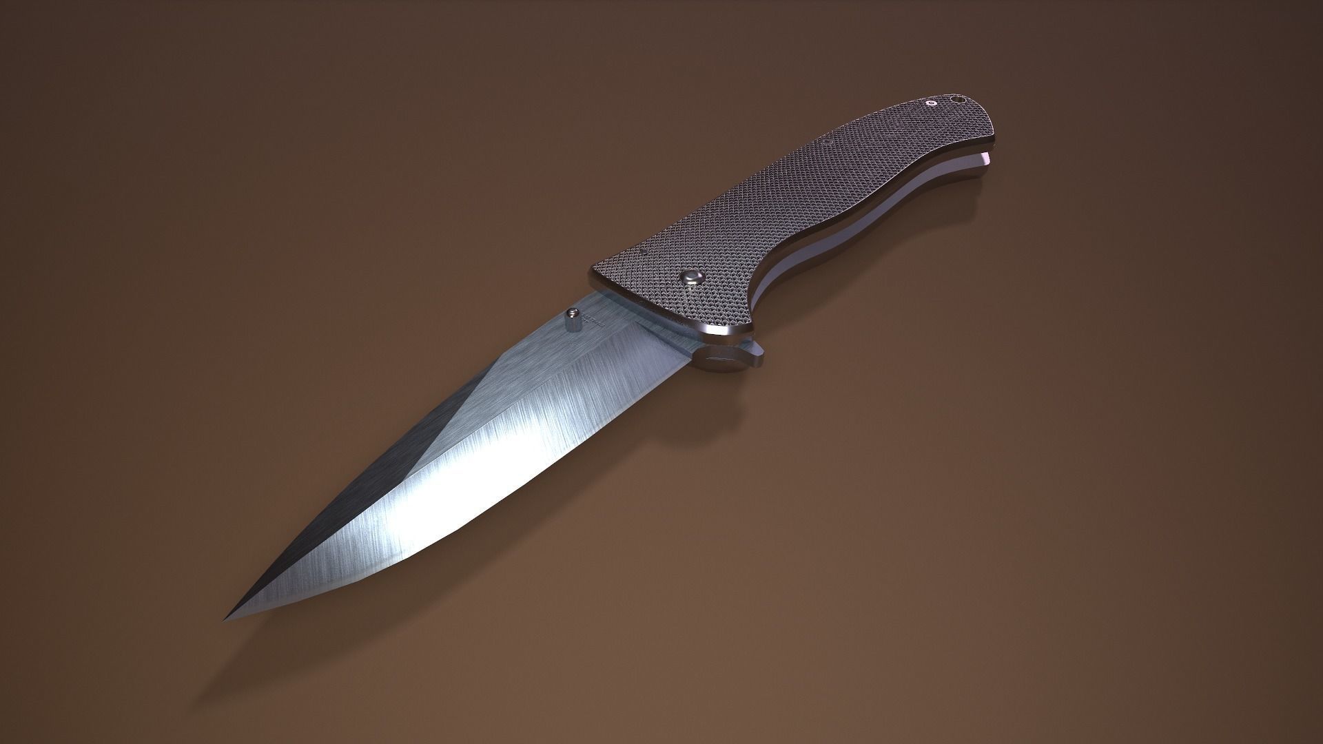 Rigged Folding Pocket Lock  Knife Low-poly 3D model_9