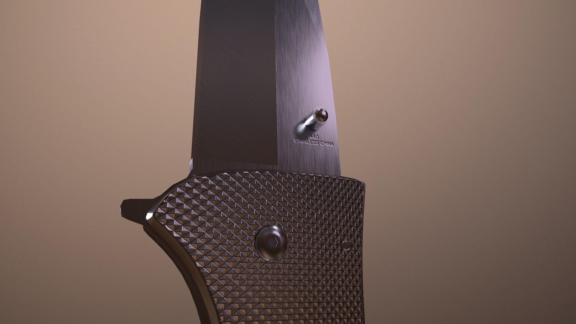 Rigged Folding Pocket Lock  Knife Low-poly 3D model_2