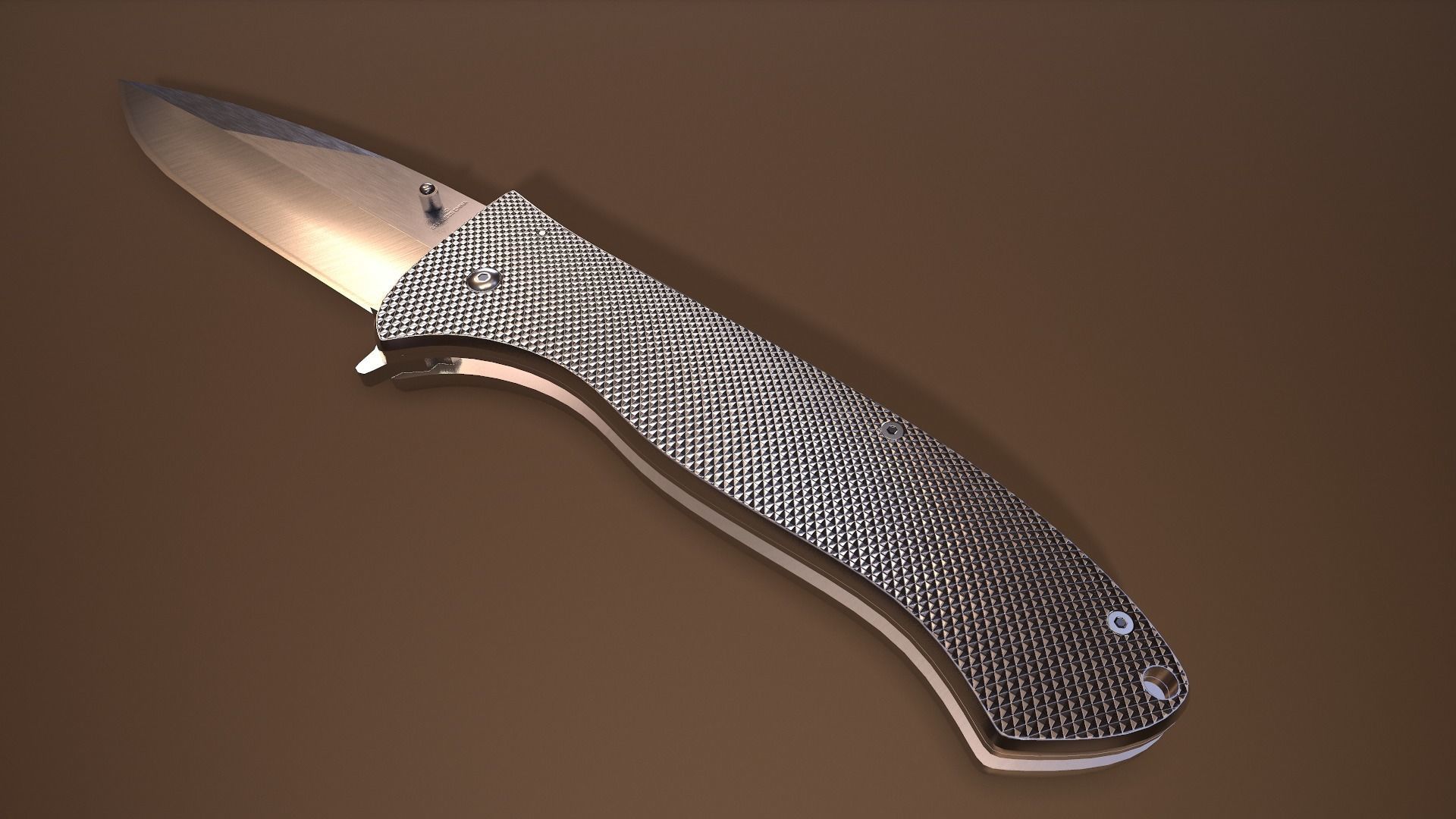 Rigged Folding Pocket Lock  Knife Low-poly 3D model_11