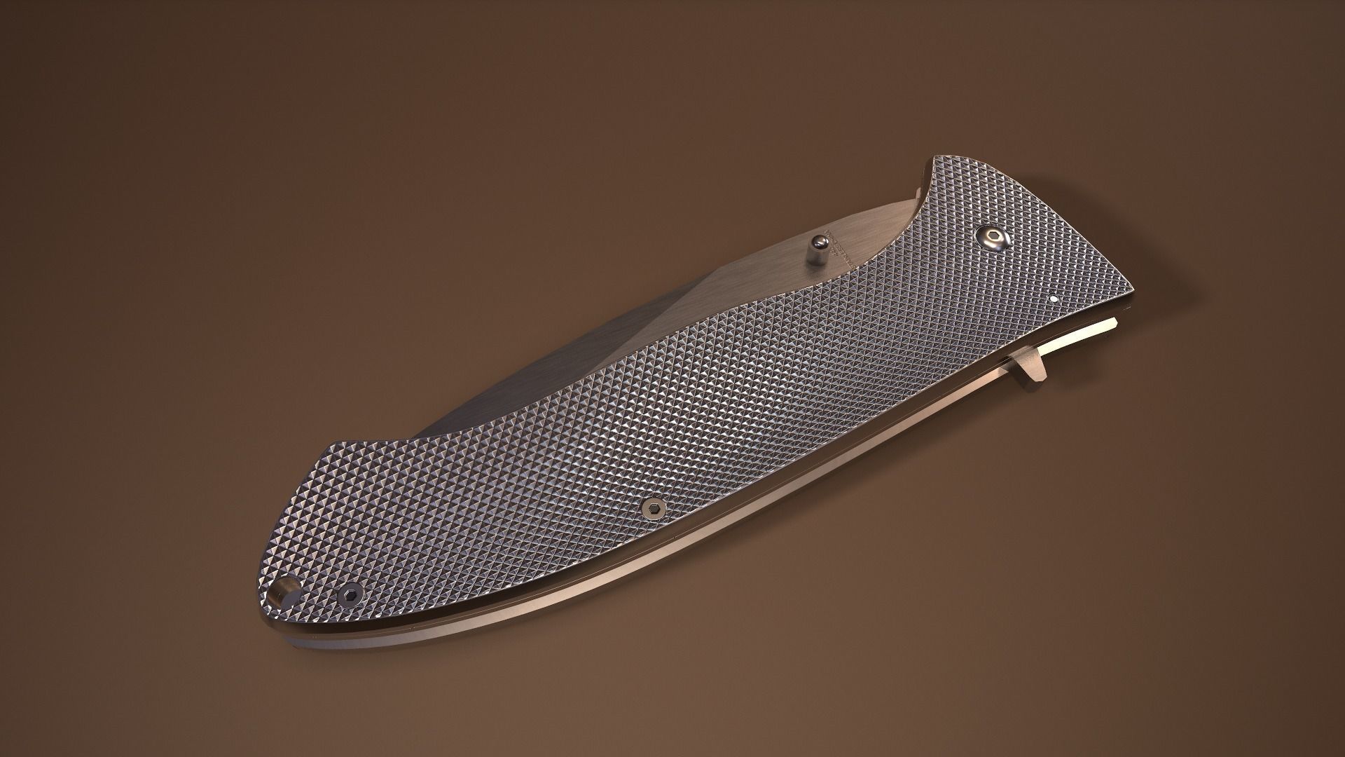 Rigged Folding Pocket Lock  Knife Low-poly 3D model_5