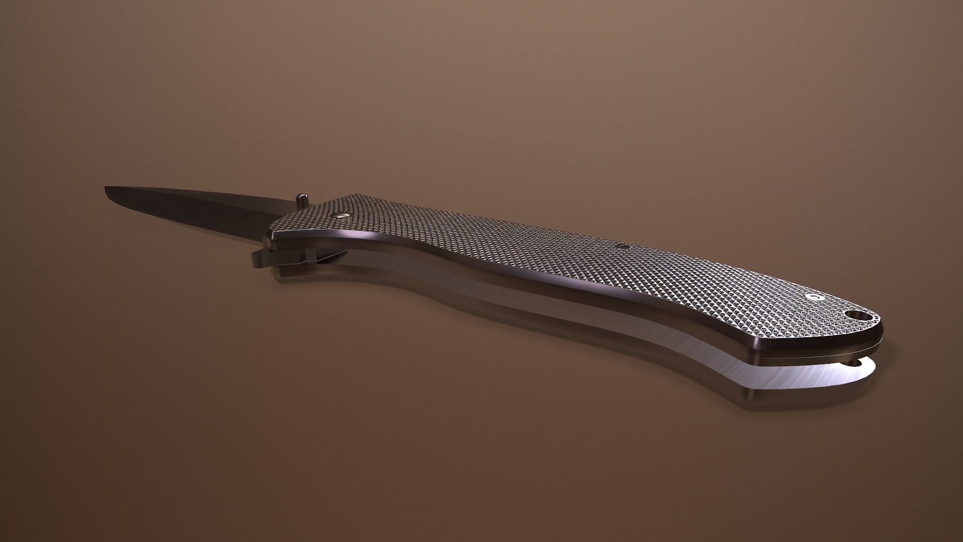 Rigged Folding Pocket Lock  Knife Low-poly 3D model_10