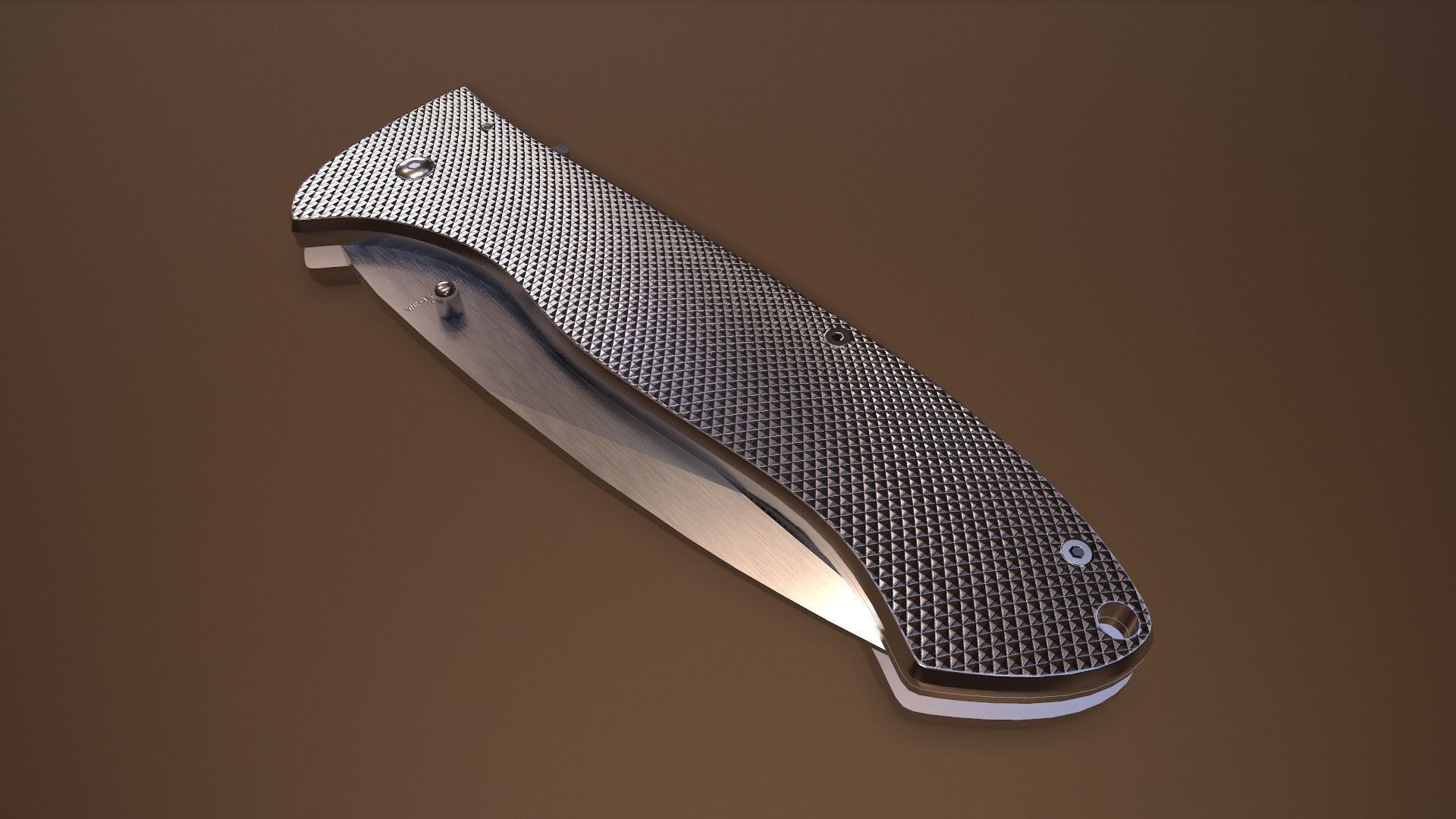 Rigged Folding Pocket Lock  Knife Low-poly 3D model_6
