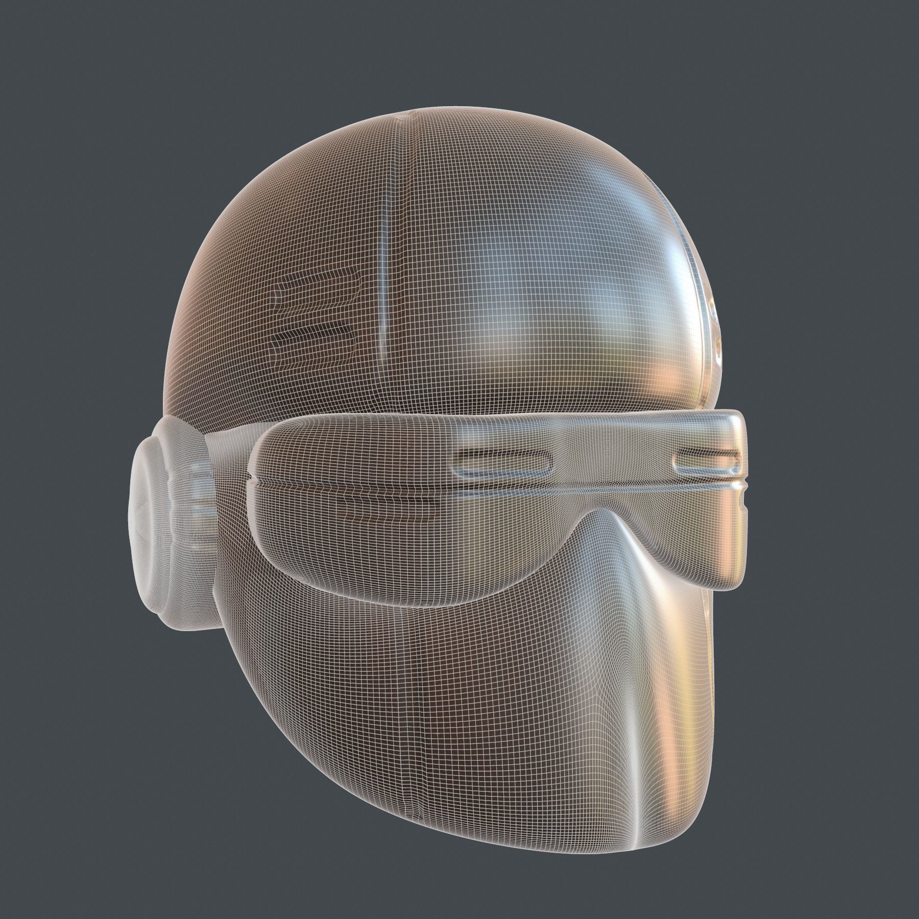 helmet high poly sculpt 3d printable  3D model 3D model_9