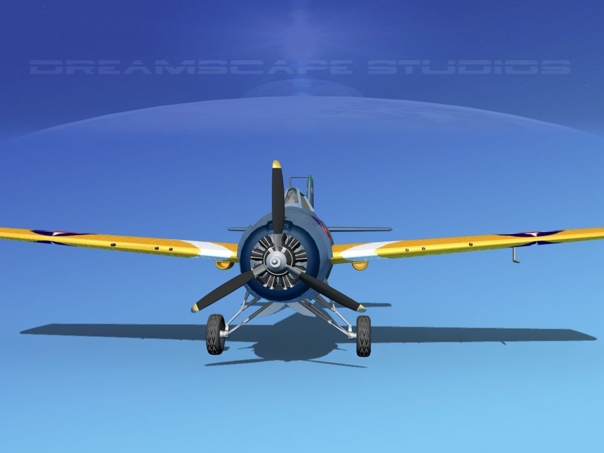 Grumman F4F-3 Wildcat V03 3D model_1