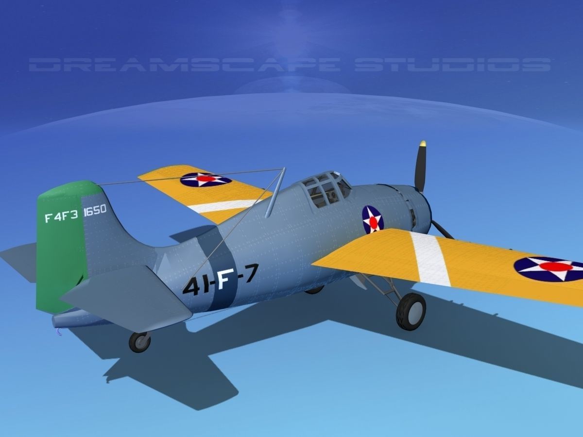 Grumman F4F-3 Wildcat V03 3D model_5
