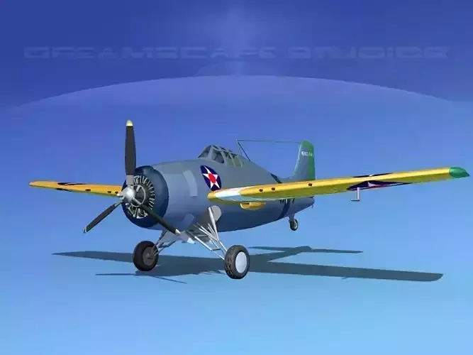 Grumman F4F-3 Wildcat V03 3D model