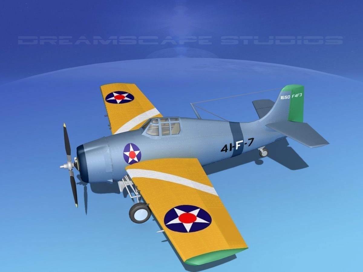 Grumman F4F-3 Wildcat V03 3D model_8