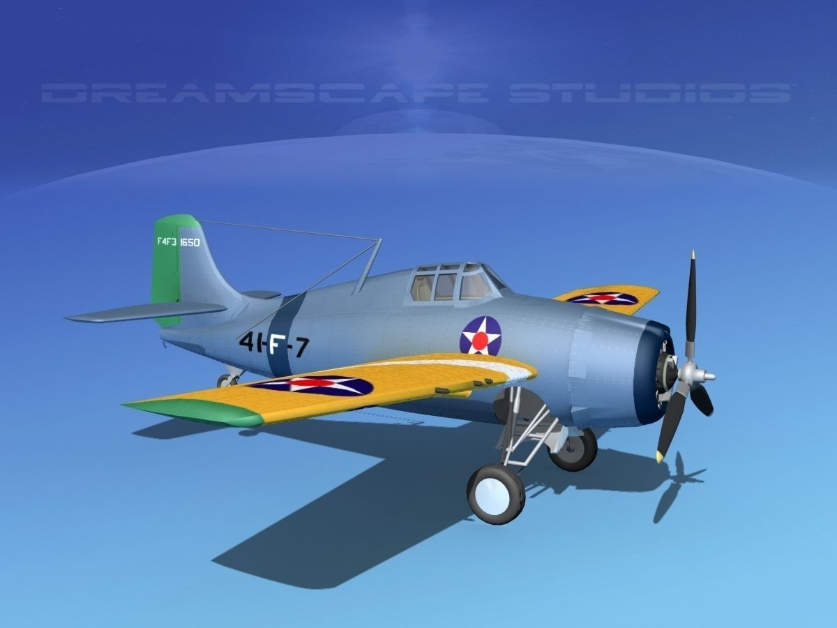Grumman F4F-3 Wildcat V03 3D model_3