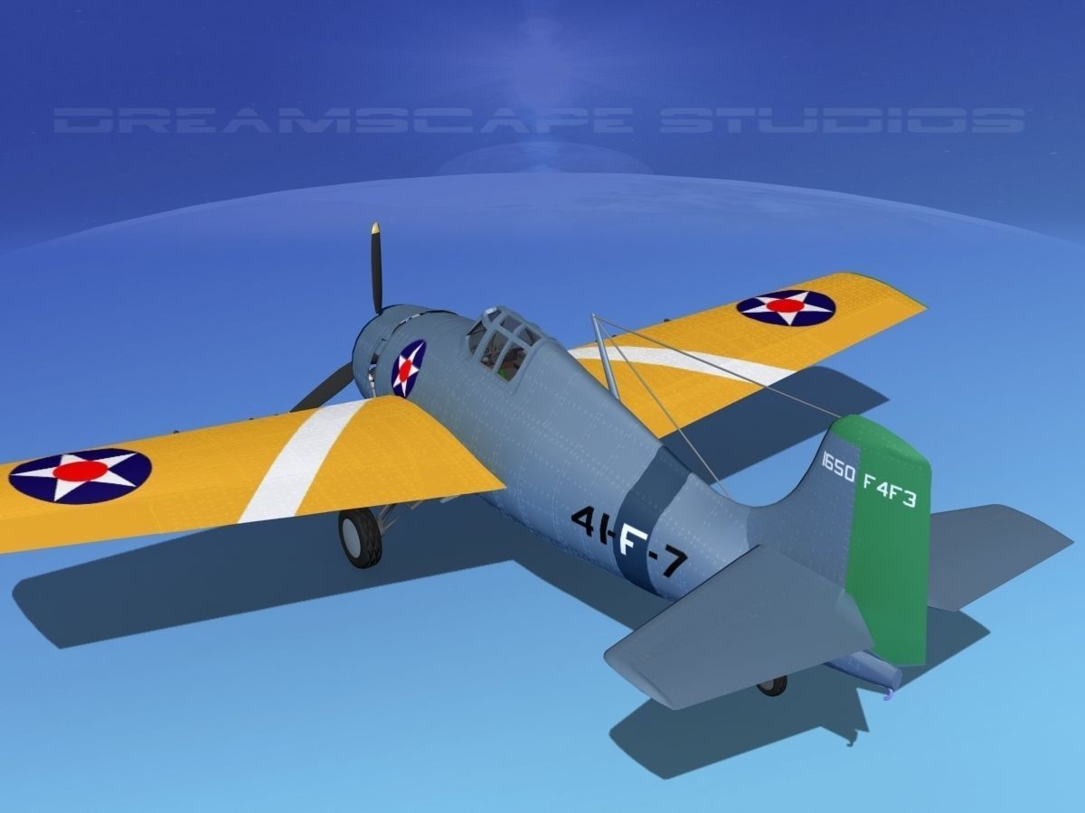 Grumman F4F-3 Wildcat V03 3D model_7
