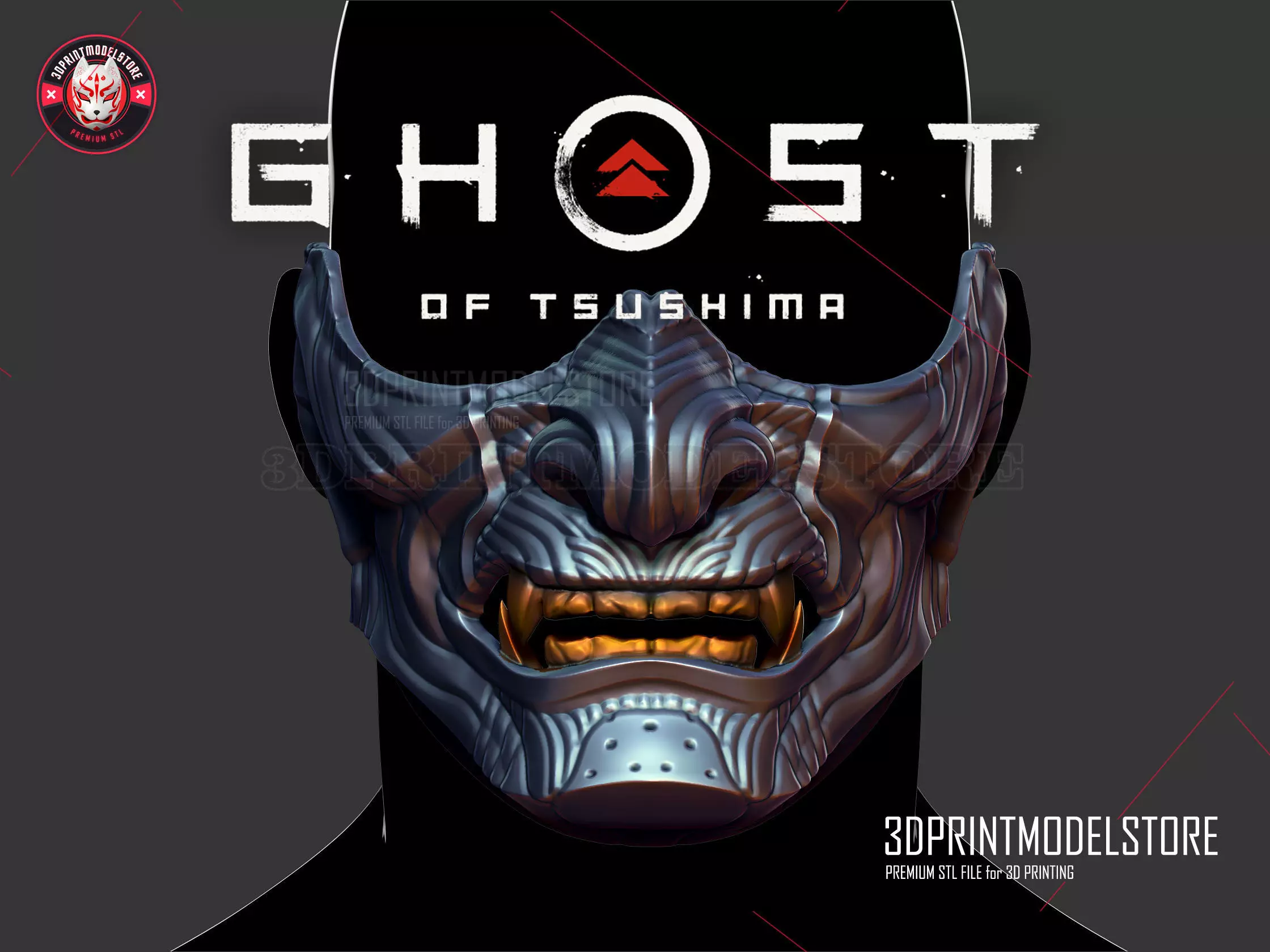 Ghost of Tsushima Mask - Samurai Japanese Helmet 3D print model
