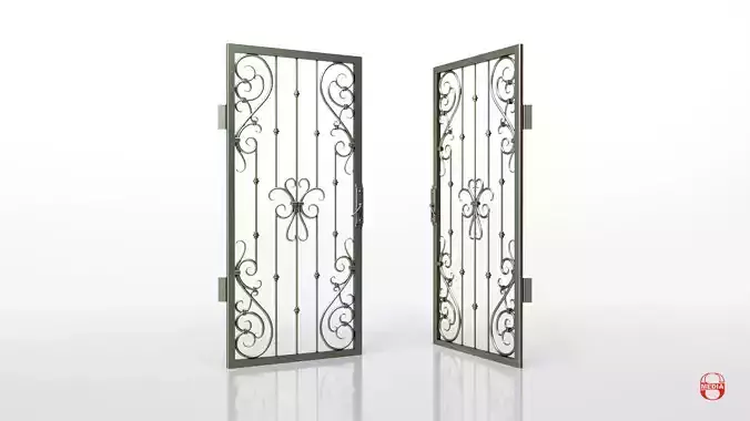 Metal Grille Gate 3D model