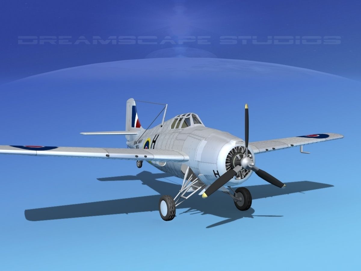 Grumman F4F-3 Wildcat V05 3D model_2