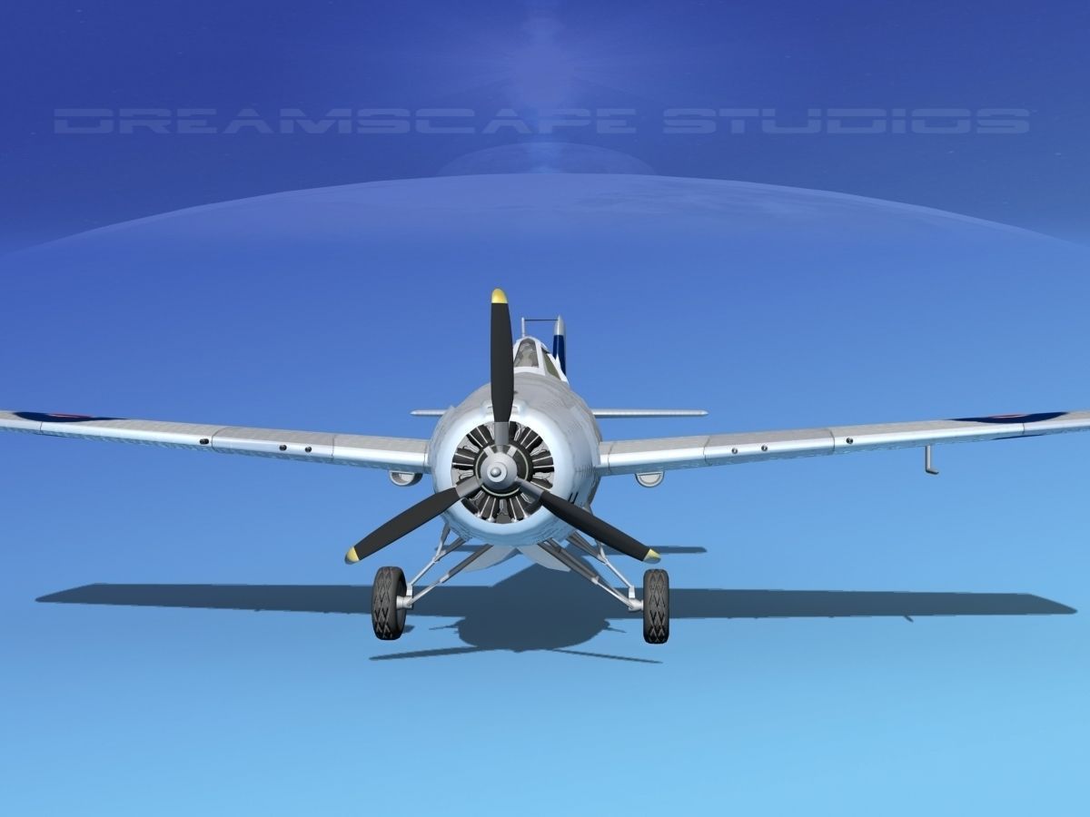 Grumman F4F-3 Wildcat V05 3D model_1