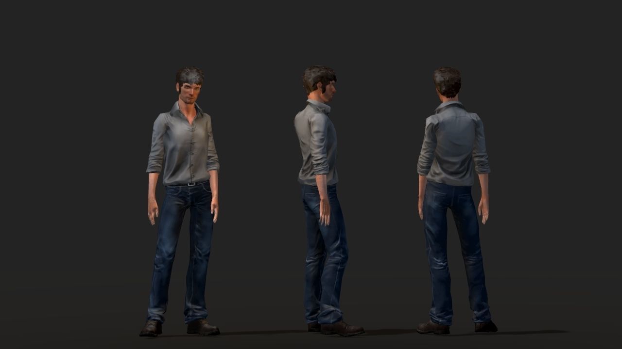 Low-poly Man Low-poly 3D model_1