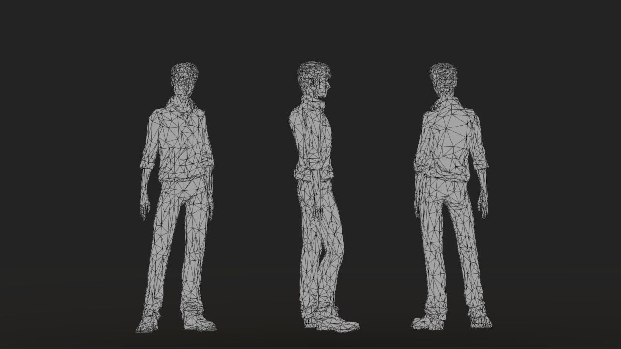 Low-poly Man Low-poly 3D model_2