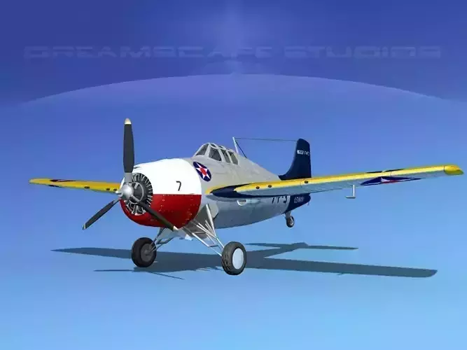 Grumman F4F-3 Wildcat V06 3D model