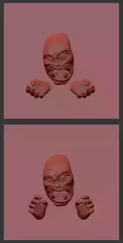 3d print angry face wall sculpture