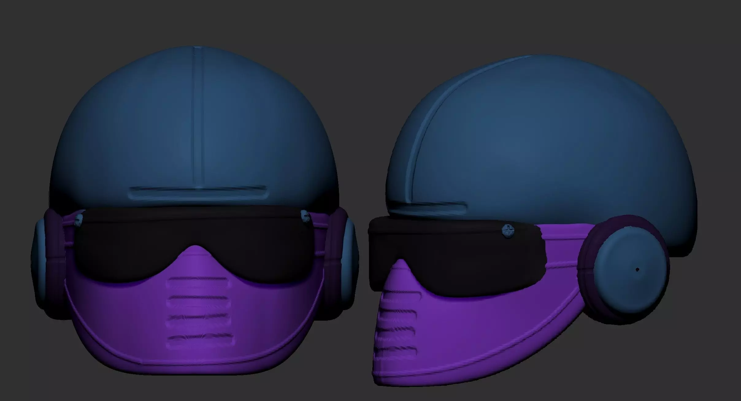 helmet high poly sculpt  3D model 3D model_0