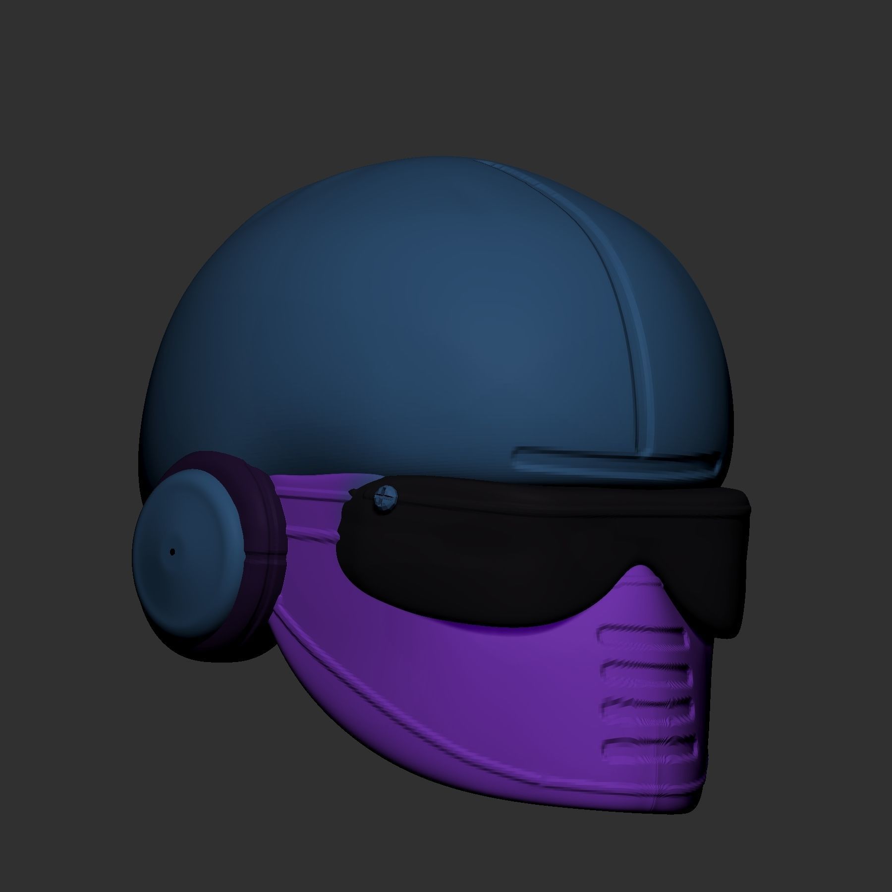 helmet high poly sculpt  3D model 3D model_3