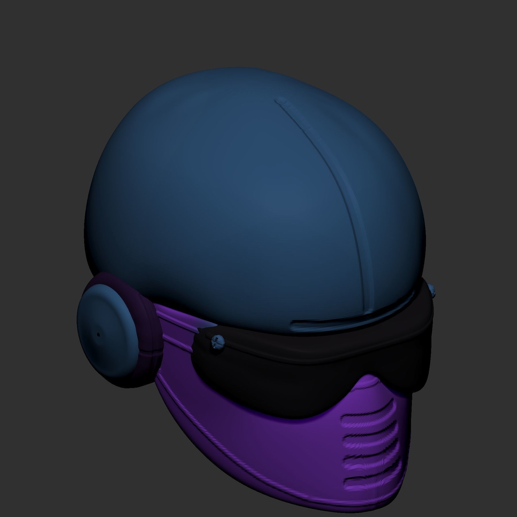 helmet high poly sculpt  3D model 3D model_4