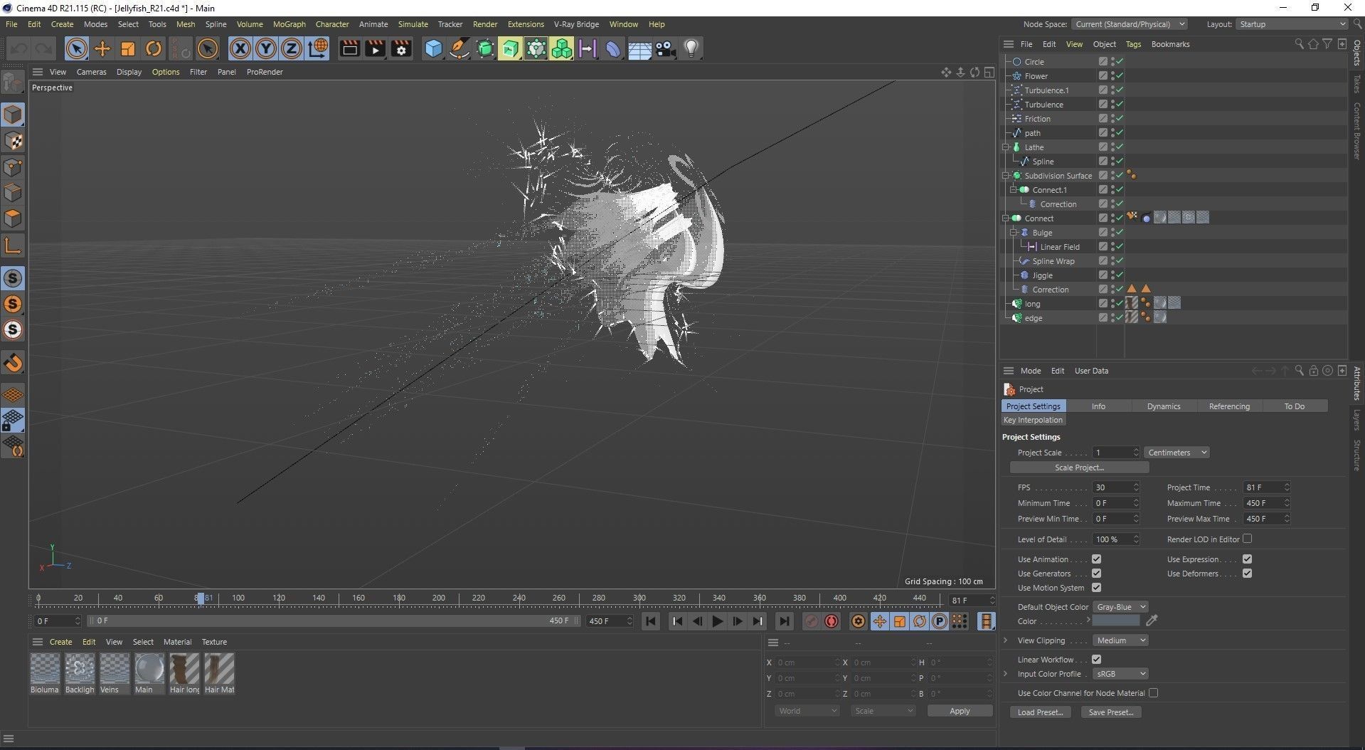Procedural Jellyfish Animated 3D model 3D model_4