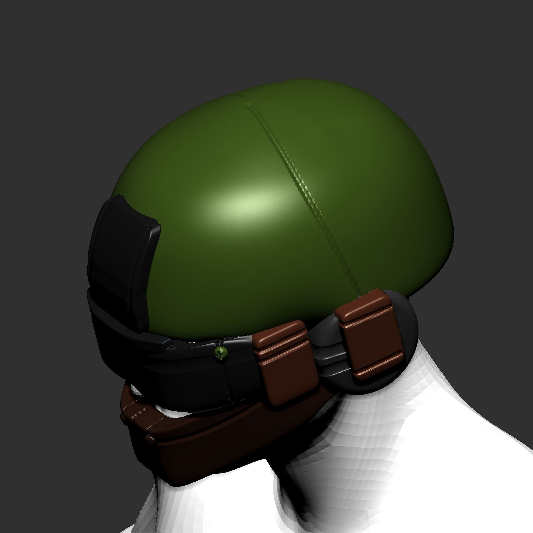 helmet high poly sculpt 3d printable  3D model_6